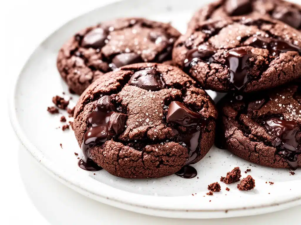 thick bakery-style double chocolate cookies - featured image