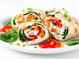 veggie cream cheese tortilla roll-ups - featured image