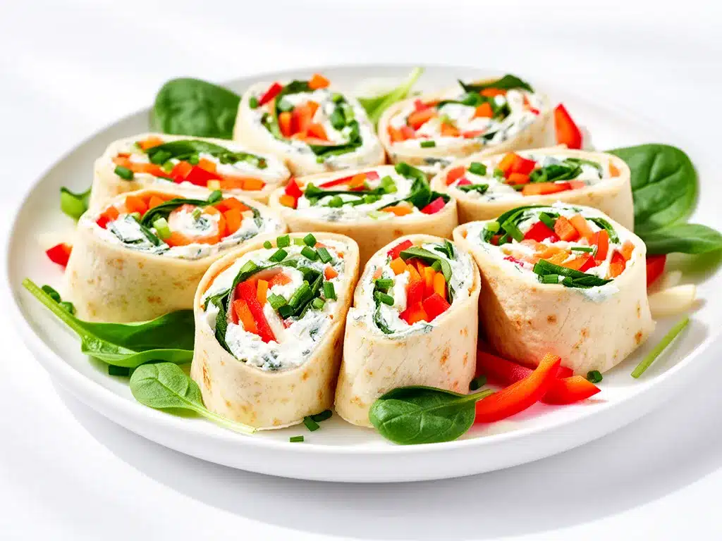 Back-to-School Veggie Cream Cheese Tortilla Roll-Ups Easy Recipe for Busy Weeknights 4 veggie cream cheese tortilla roll-ups preparation steps
