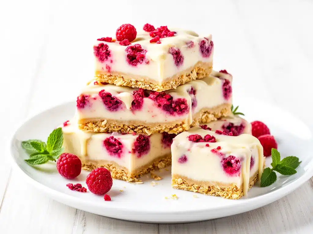 White Chocolate Raspberry No-Bake Bars Easy Homemade Recipe with Simple Ingredients 4 White Chocolate Raspberry No-Bake Bars preparation steps