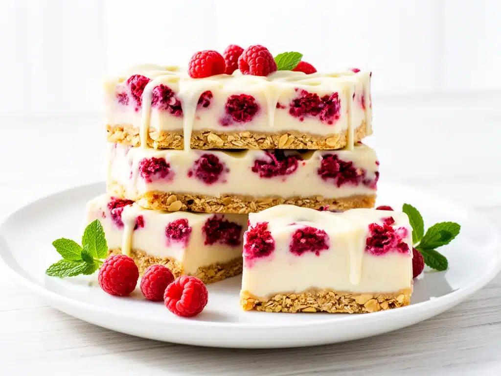 Home 3 White Chocolate Raspberry No-Bake Bars - featured image