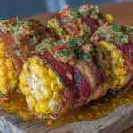 grilled bacon wrapped corn - featured image