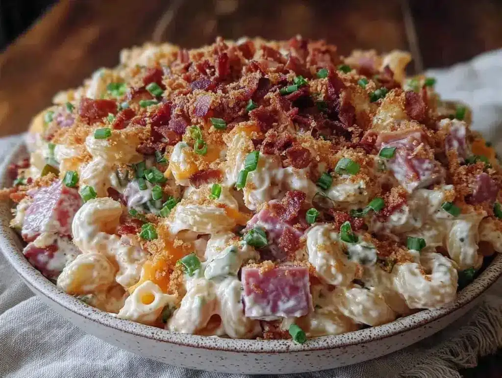 Home 2 labor day loaded macaroni salad - featured image