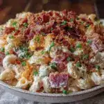 labor day loaded macaroni salad - featured image