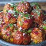slow cooker buffalo chicken meatballs - featured image