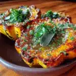 autumn brown sugar roasted acorn squash - featured image