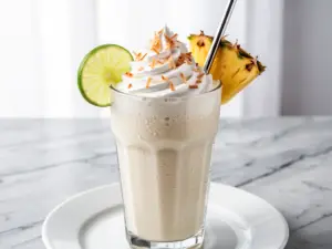 creamy coconut pina colada mocktail - featured image