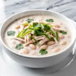 creamy fall crockpot white chicken chili - featured image