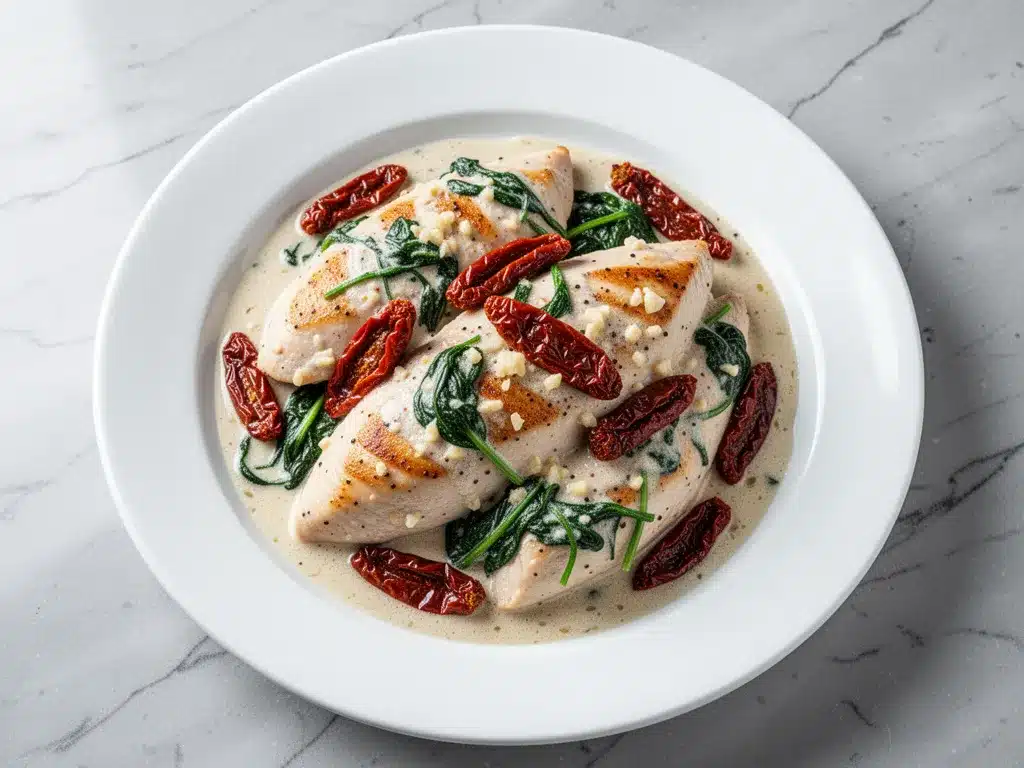 Creamy Tuscan Garlic Chicken: Easy One-Pan Dinner 4 creamy tuscan garlic chicken preparation steps