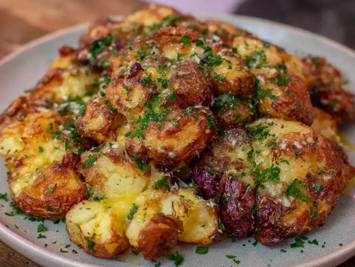 Crispy Smashed Potatoes: The Best Garlic Herb Butter Side 4 crispy smashed potatoes preparation steps