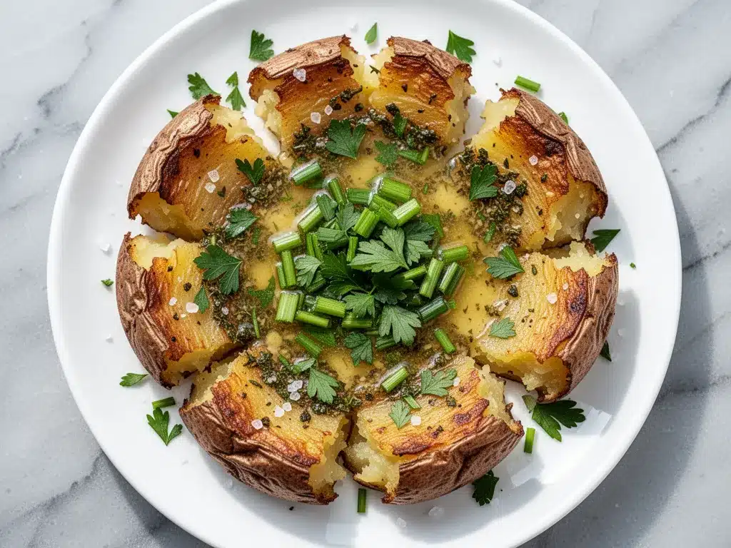 Crispy Smashed Potatoes: Easy Garlic Herb Butter Side 4 crispy smashed potatoes preparation steps