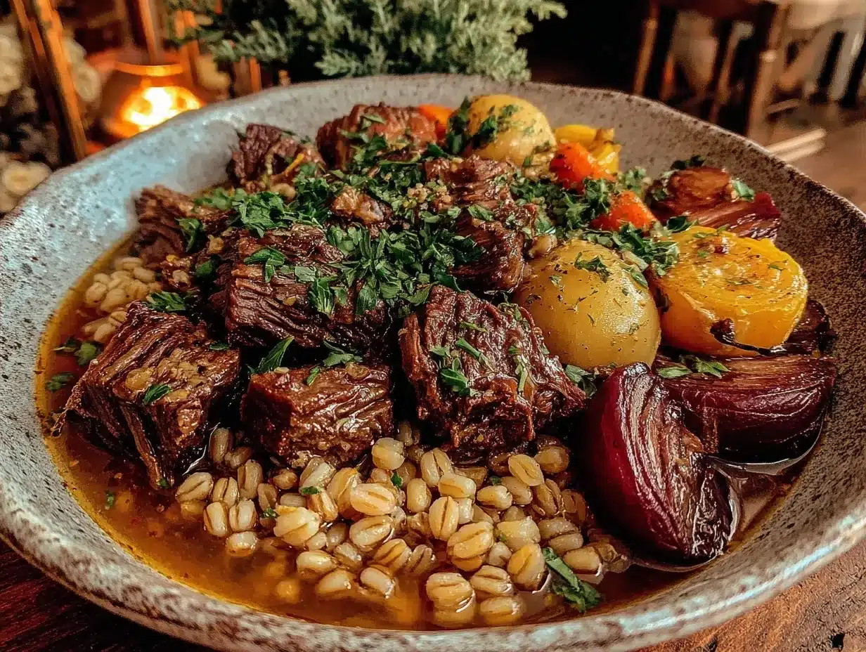 Fall Slow Cooker Beef and Barley Stew: Easy Self-Care Meal 4 fall slow cooker beef and barley stew preparation steps