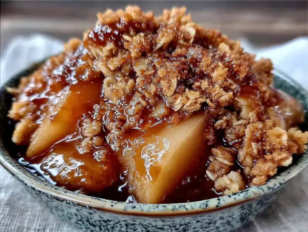 fall spiced pear crisp - featured image