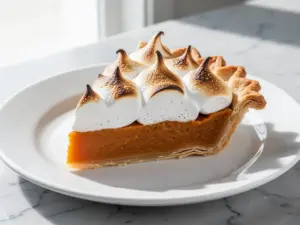 fall sweet potato pie with toasted marshmallow meringue - featured image
