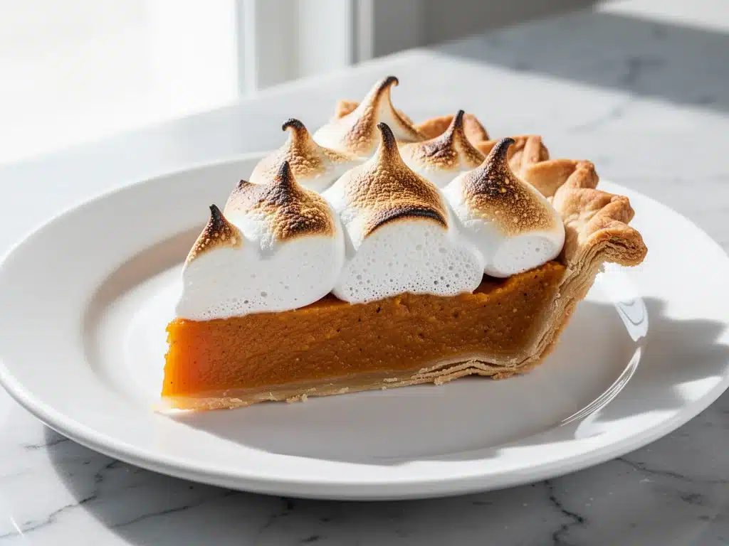fall sweet potato pie with toasted marshmallow meringue - featured image