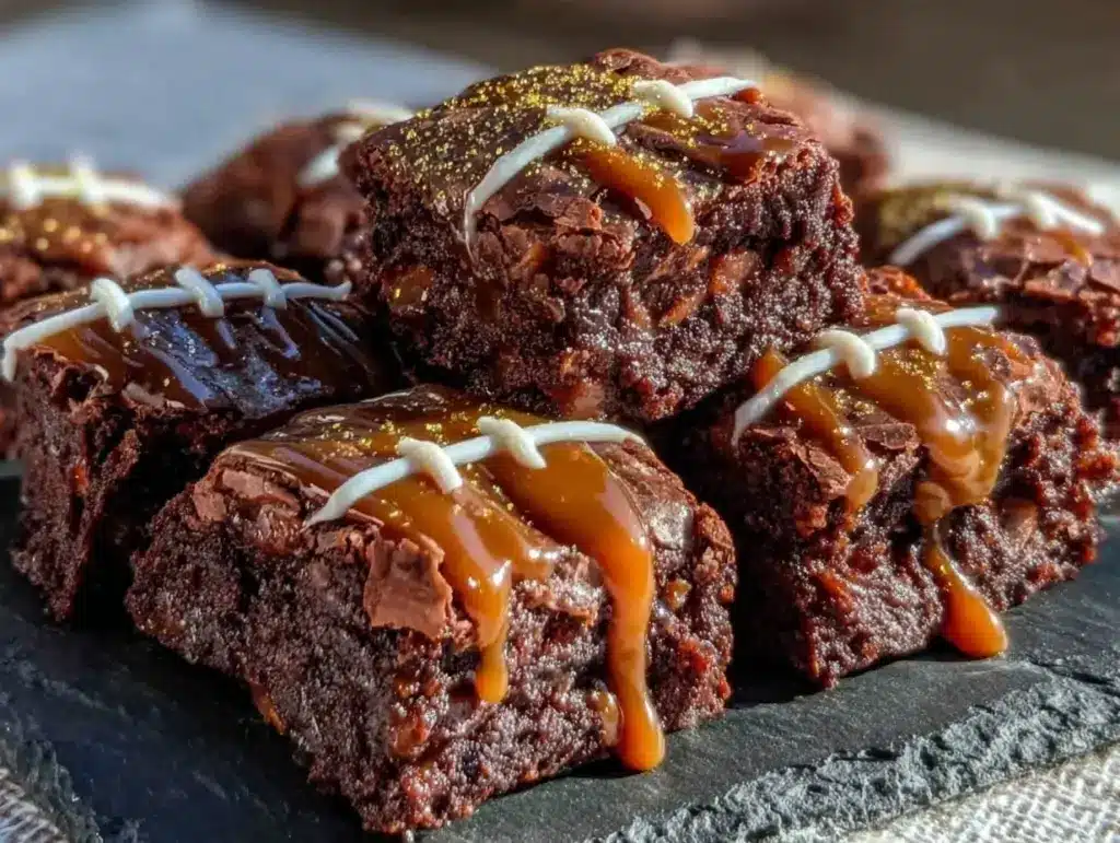 Home 2 football chocolate peanut butter brownie bites - featured image