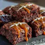 football chocolate peanut butter brownie bites - featured image