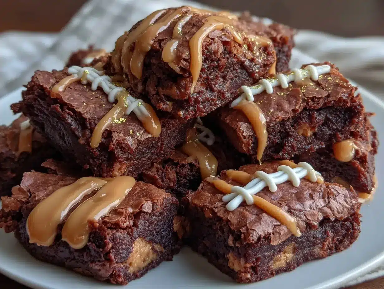 Football Chocolate Peanut Butter Brownie Bites 4 football chocolate peanut butter brownie bites preparation steps