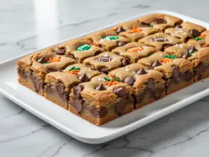 football season chocolate chip cookie bars - featured image
