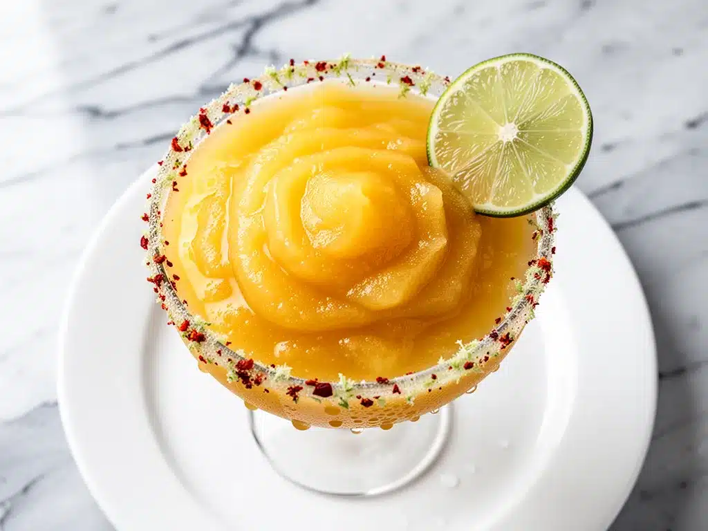 Frozen Mango Margarita with Chili Lime Rim: Easy Party Drink 4 frozen mango margarita preparation steps