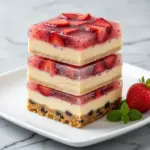 frozen strawberry cheesecake bars - featured image