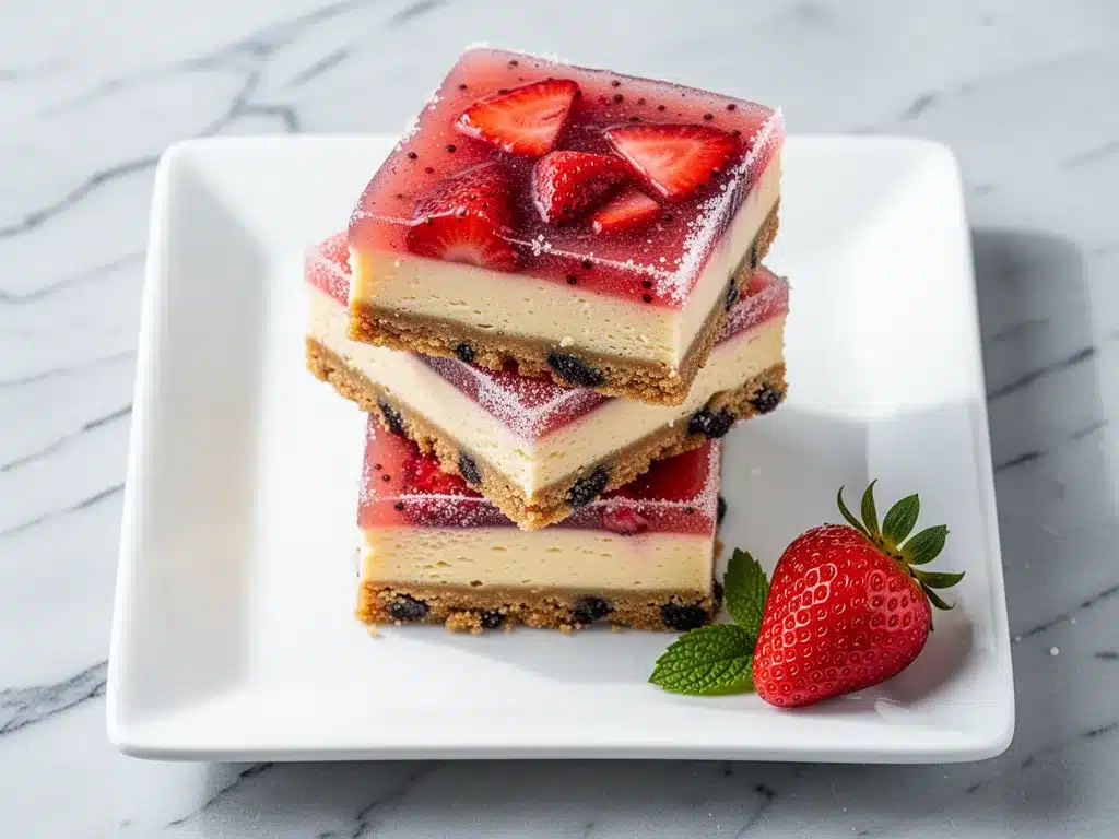 Frozen Strawberry Cheesecake Bars: 5-Ingredient Easy No-Bake Dessert 4 frozen strawberry cheesecake bars preparation steps