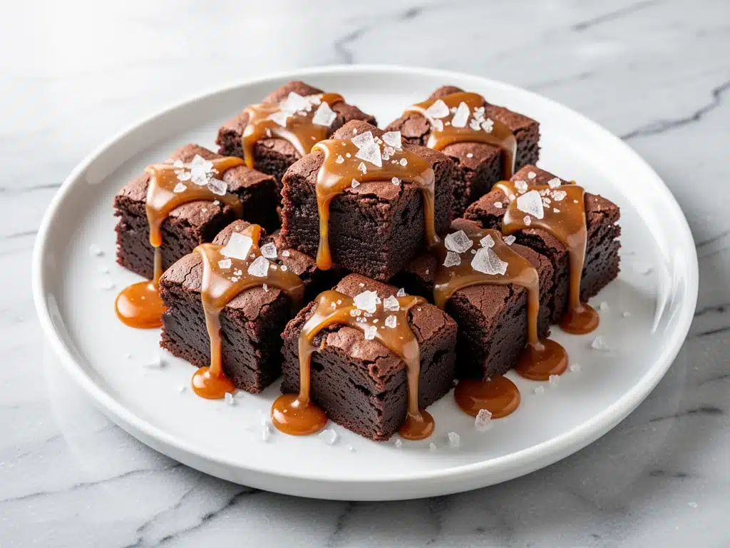 game day salted caramel brownie bites - featured image