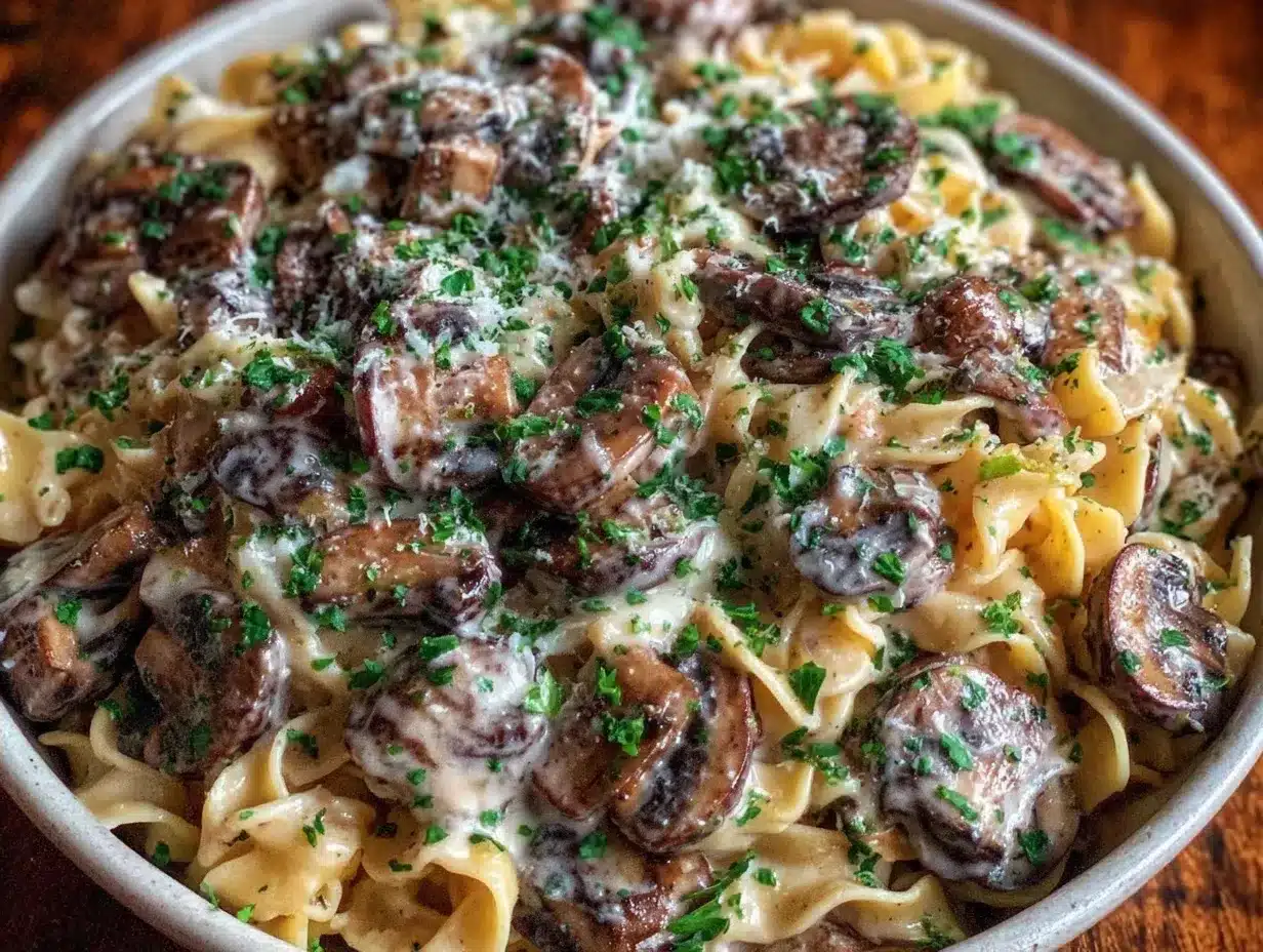 Gluten-Free Creamy Mushroom Stroganoff: Smoky Grill Recipe 4 gluten-free creamy mushroom stroganoff preparation steps