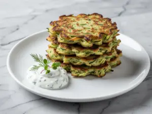 gluten-free zucchini fritters - featured image