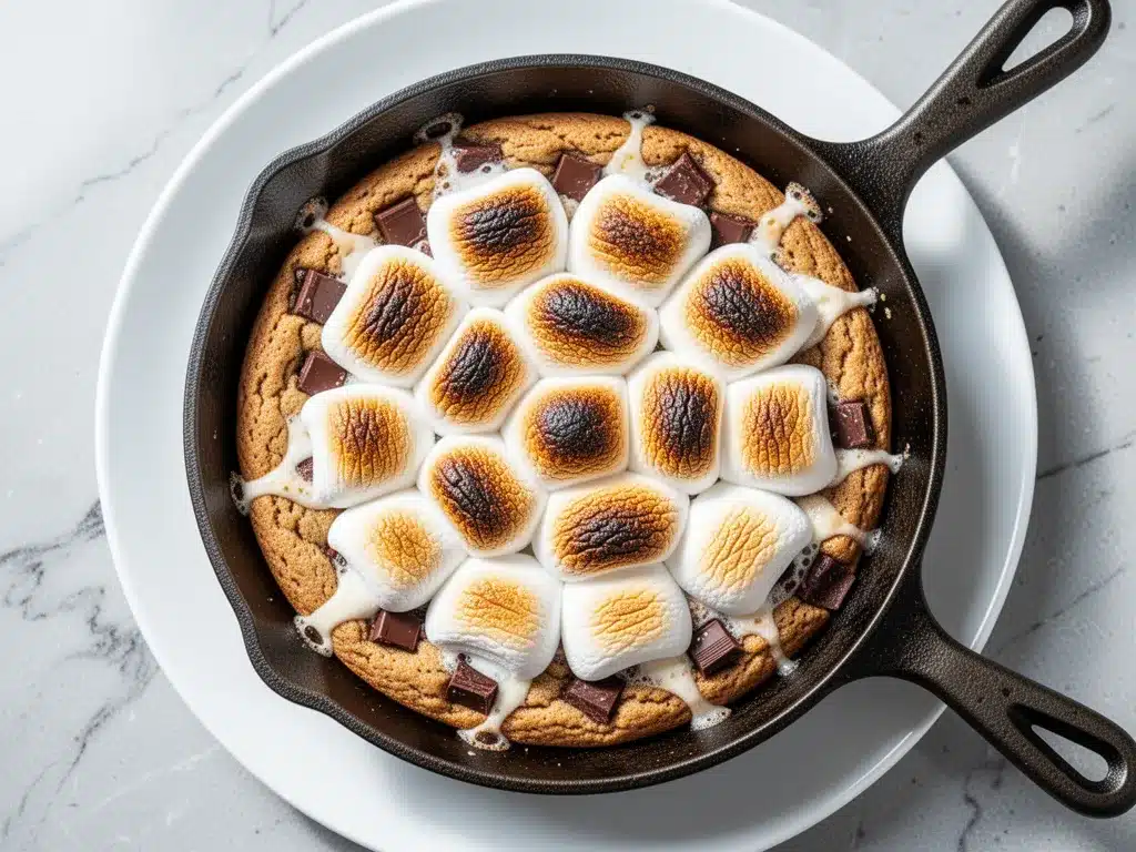Gooey Smores Cookie Skillet: Easy Toasted Marshmallow Dessert 4 gooey smores cookie skillet preparation steps