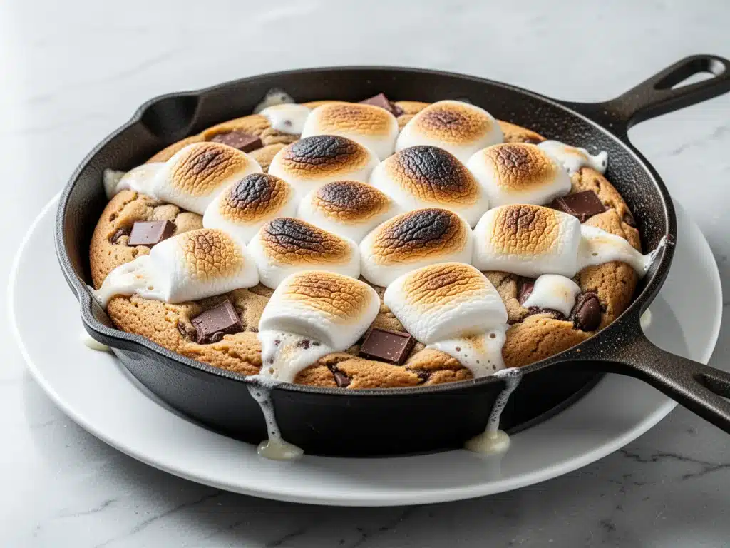 gooey smores cookie skillet - featured image