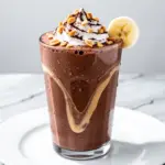 high-protein chocolate peanut butter banana smoothie - featured image