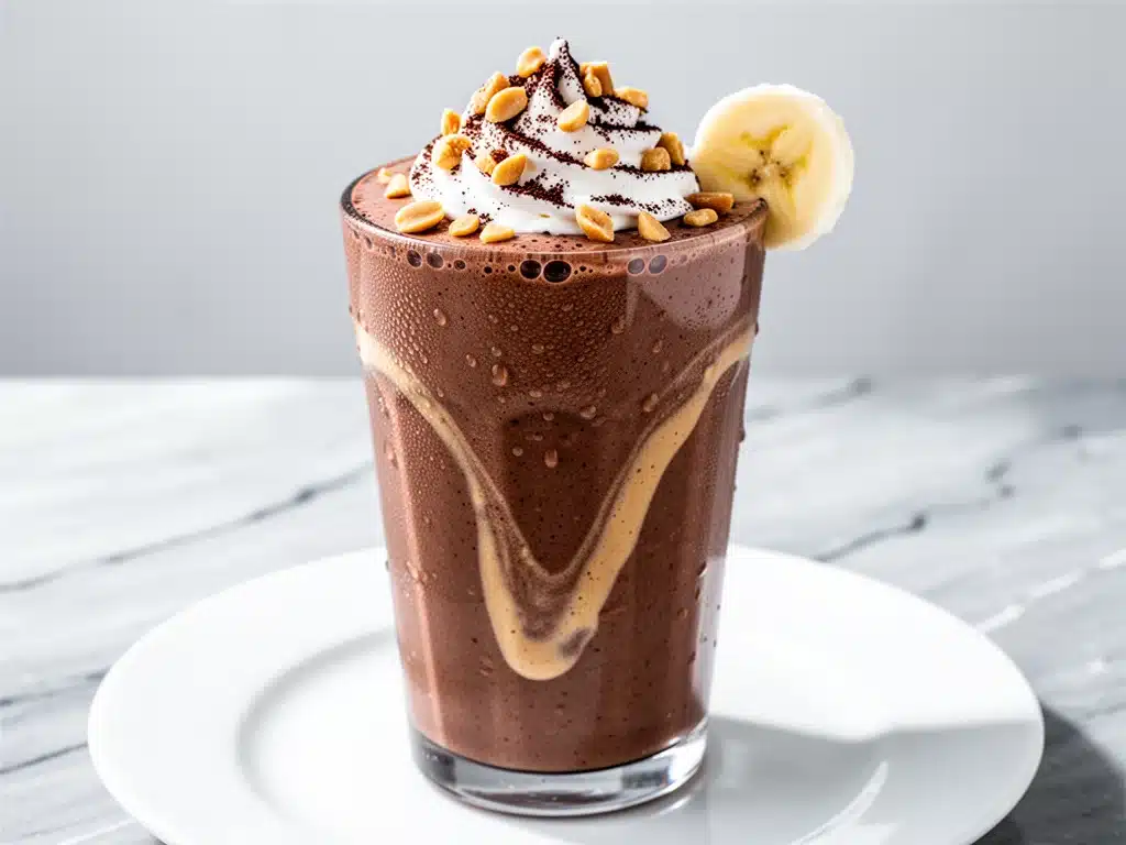 Home 4 high-protein chocolate peanut butter banana smoothie - featured image