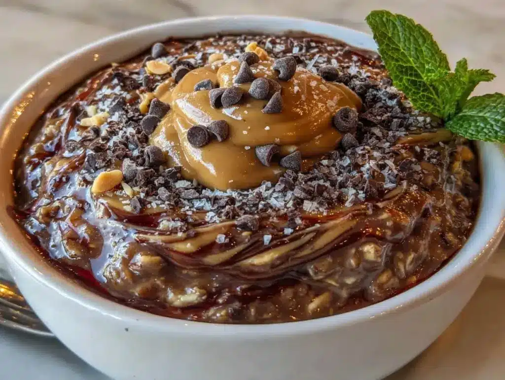 Home 4 high-protein chocolate peanut butter overnight oats - featured image