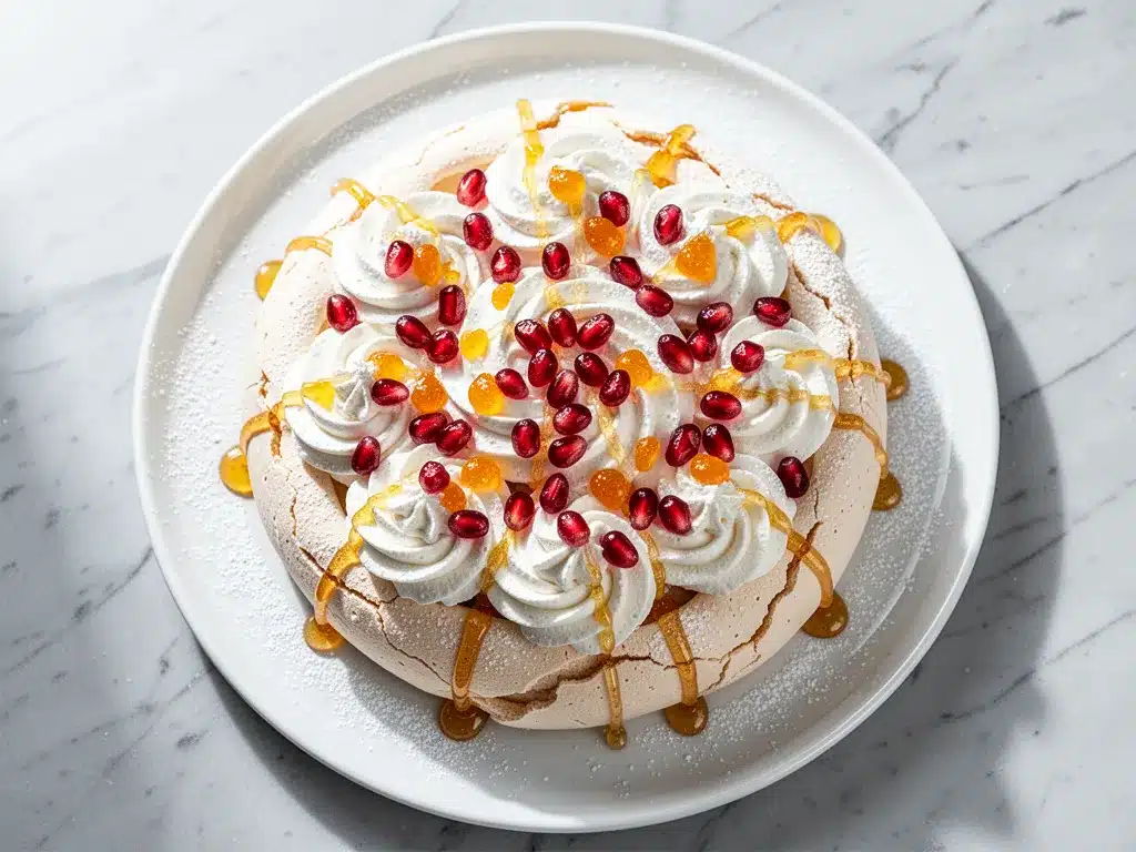 Rosh Hashanah Honey Pomegranate Pavlova: 5 Easy Dessert Ideas 4 honey pomegranate pavlova preparation steps