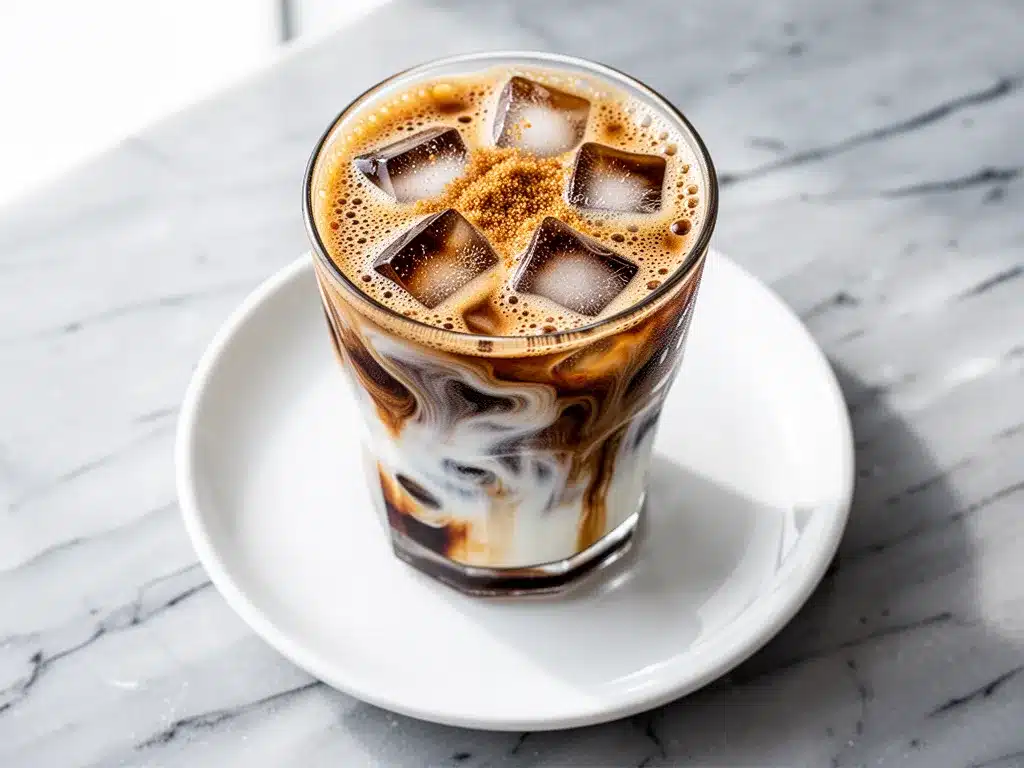 Iced Brown Sugar Oat Milk Shaken Espresso 4 iced brown sugar oat milk shaken espresso preparation steps