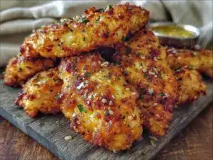 keto crispy parmesan crusted chicken tenders - featured image