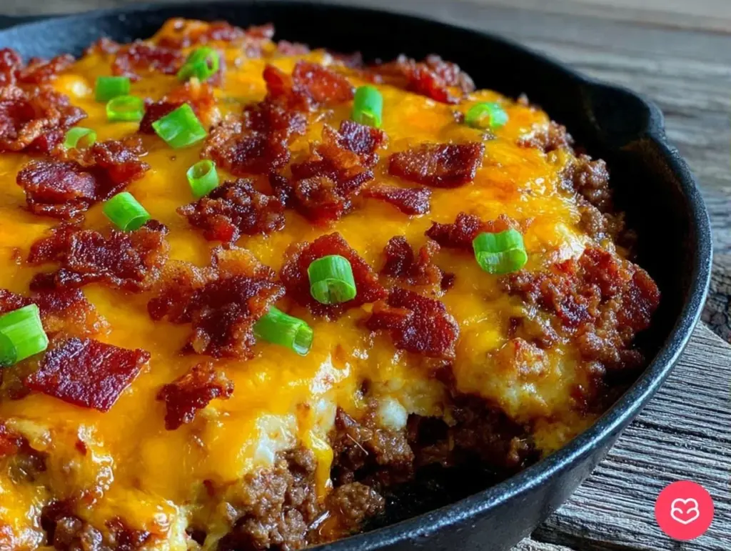 low carb cheeseburger casserole - featured image