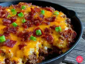 low carb cheeseburger casserole - featured image