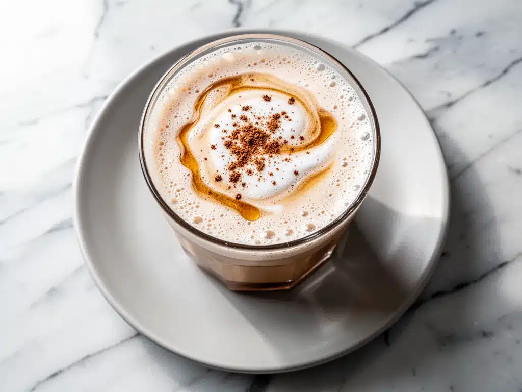 First Day of Fall Maple Chai Tea Latte: Easy Frothed Oat Milk 4 Maple Chai Tea Latte preparation steps