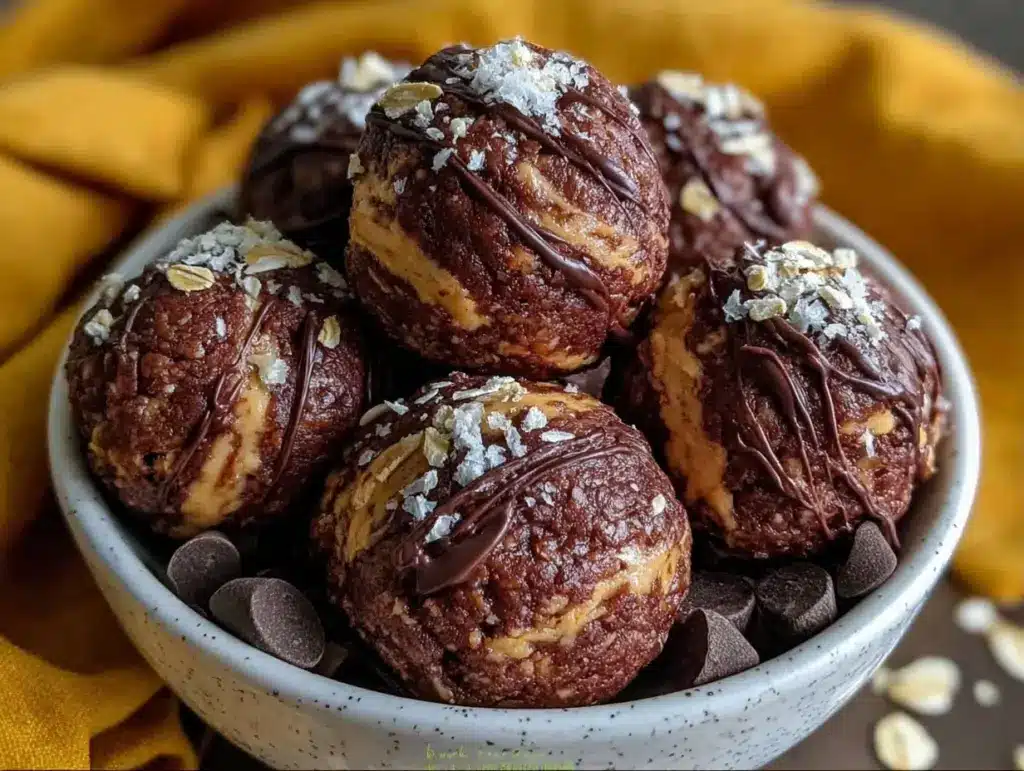 Home 3 no-bake chocolate peanut butter protein balls - featured image