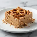 no-bake peanut butter pretzel fudge bars - featured image