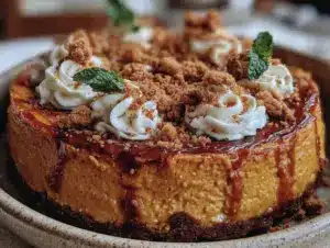 no-bake pumpkin cheesecake - featured image
