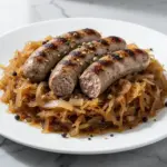 Oktoberfest beer braised bratwurst - featured image