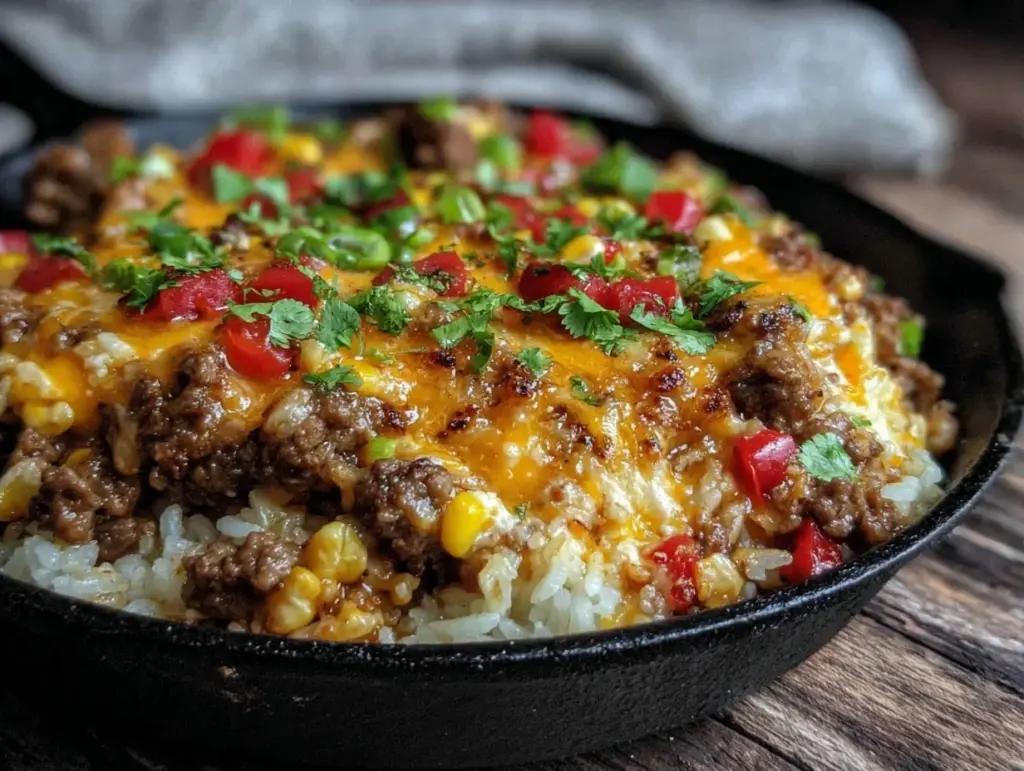 One-Pan Cheesy Ground Beef Taco Skillet - featured image