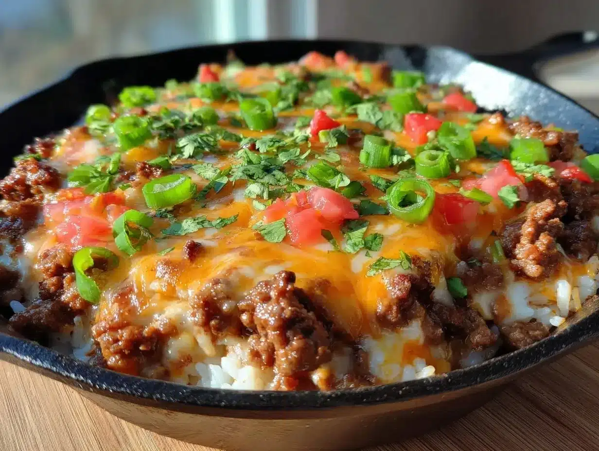 One-Pan Cheesy Ground Beef Taco Skillet: Grandma’s Way 4 One-Pan Cheesy Ground Beef Taco Skillet preparation steps