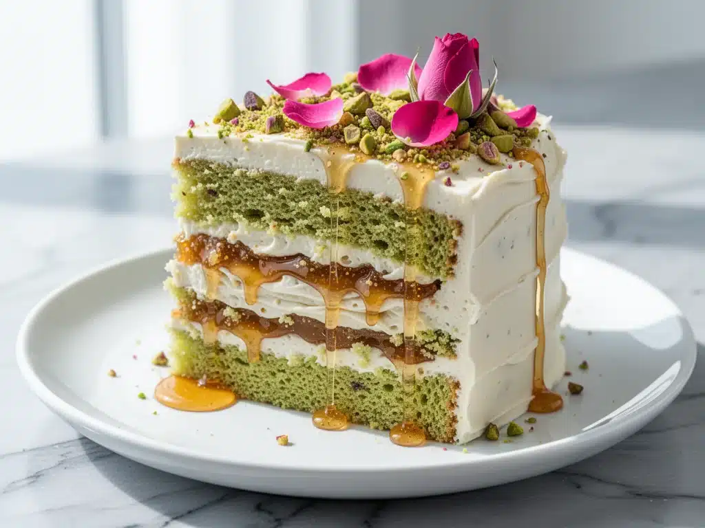 Home 3 pistachio rosewater cake - featured image