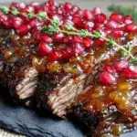 pomegranate glazed brisket - featured image
