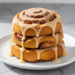 pumpkin cinnamon rolls with maple glaze - featured image