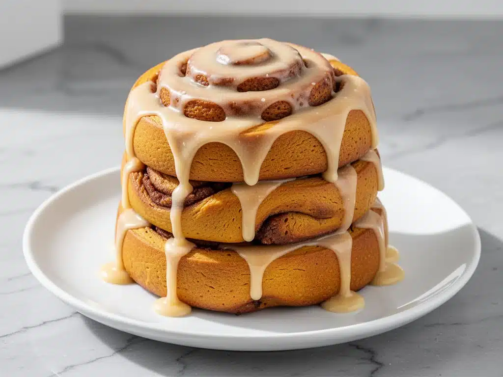 Home 1 pumpkin cinnamon rolls with maple glaze - featured image